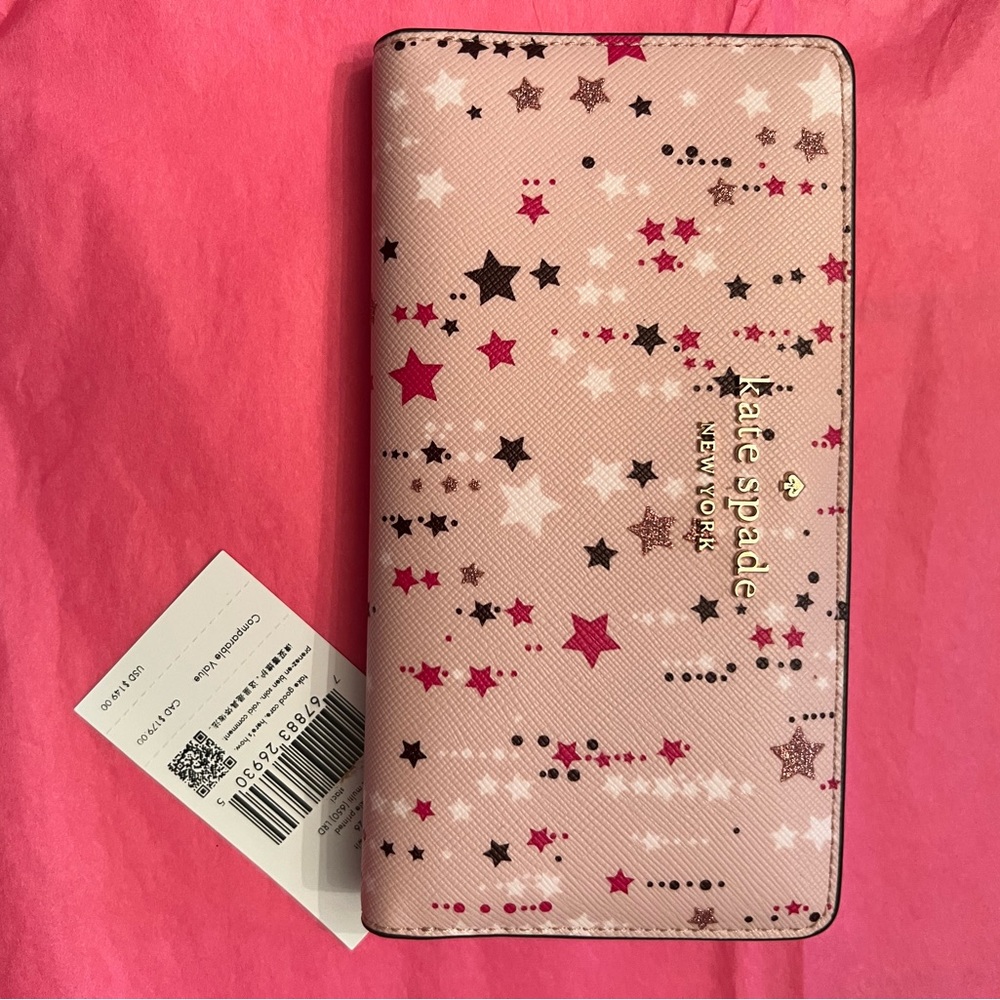 NWT Kate spade pink star wallet